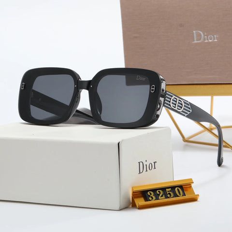 4 colors luxury square CD double circle lens polarized sunglasses