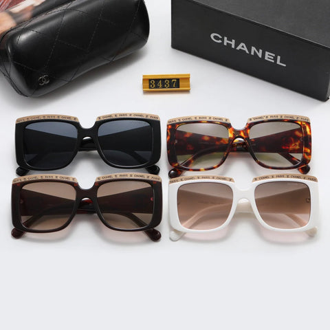 4 color fashion double C letter eyebrow polarized sunglasses