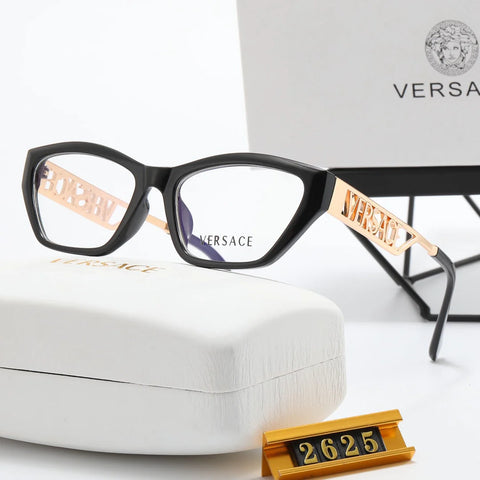 6 color simple hollow letter temple flat glasses