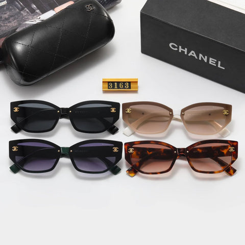 4 color fashion double C inlaid letter polarized sunglasses