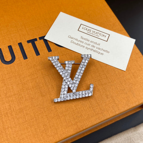 Shiny Diamond Letter Brooch