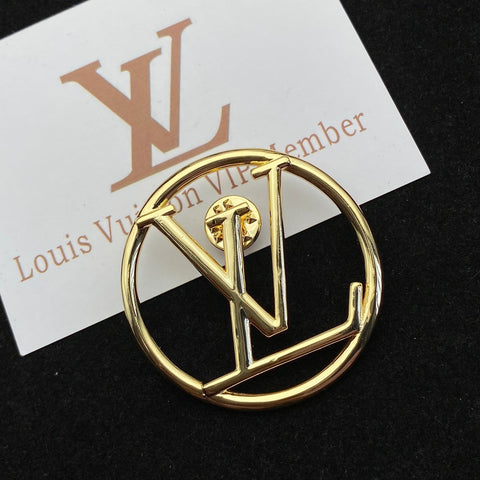 Round Monogram Letter Brooch