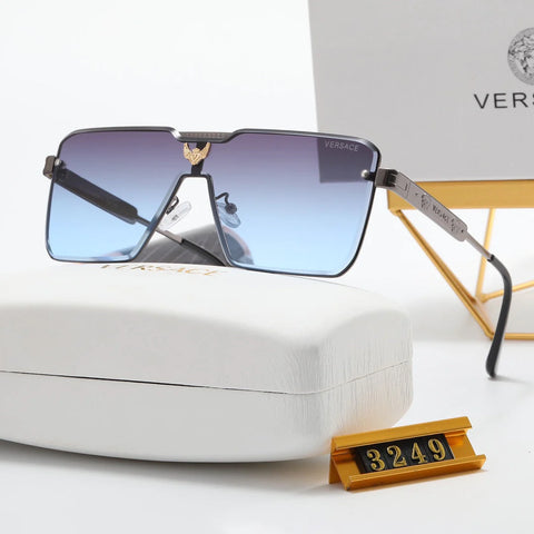 5 color fashion V letter label square inner frame polarizing sunglasses