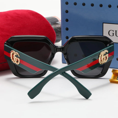 4 Colors Fashion Double G Striped Frame Sunglasses