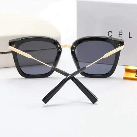 7-color stylish CE letter metal temple polarized sunglasses