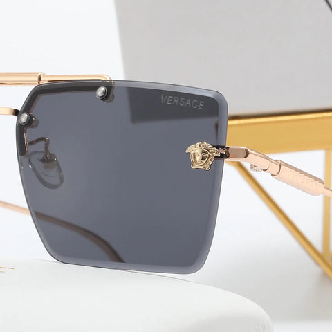 5 color fashion frameless double bridge polarized sunglasses