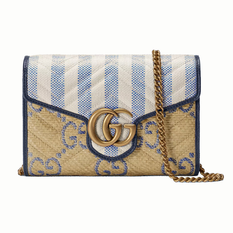 Marmont series raffia chain bag