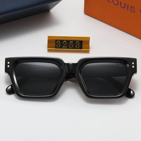 4 colors simple square letter polarized sunglasses