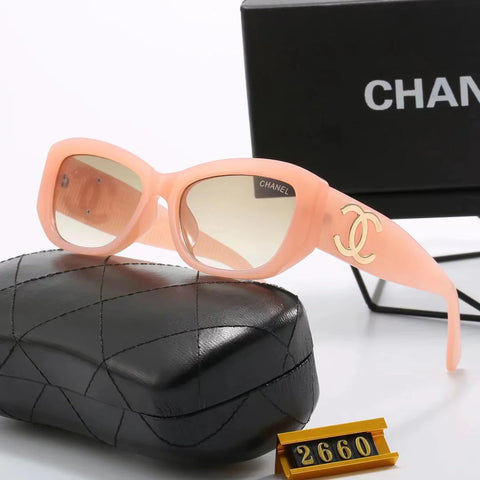 6-color stylish CC letter temple sunglasses