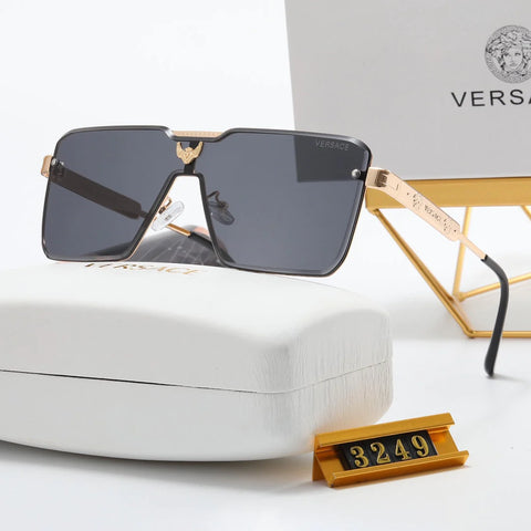 5 color fashion V letter label square inner frame polarizing sunglasses