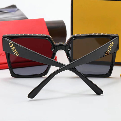 8-color fashion double F letter LOGO temple polarized sunglasses