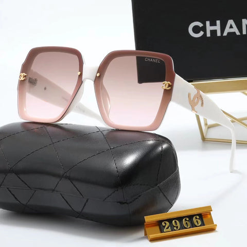 4-color fashion double C uppercase letter LOGO temple polarized sunglasses