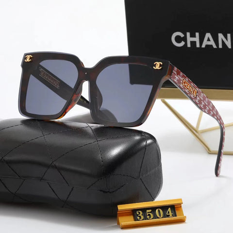 8-color fashion double C square letter printing temple polarized sunglasses