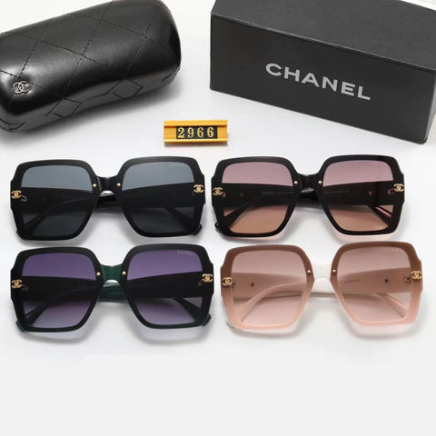 4-color fashion double C uppercase letter LOGO temple polarized sunglasses