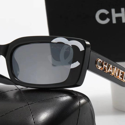 4-color fashion double C square frame polarized sunglasses