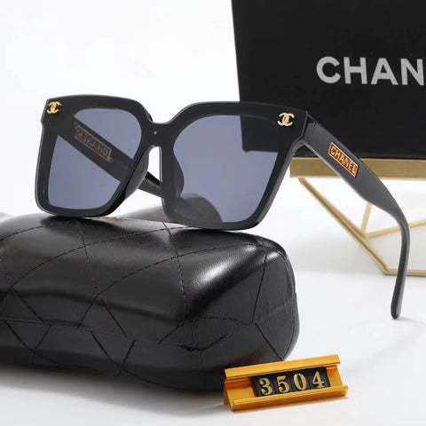 8-color fashion double C square letter printing temple polarized sunglasses