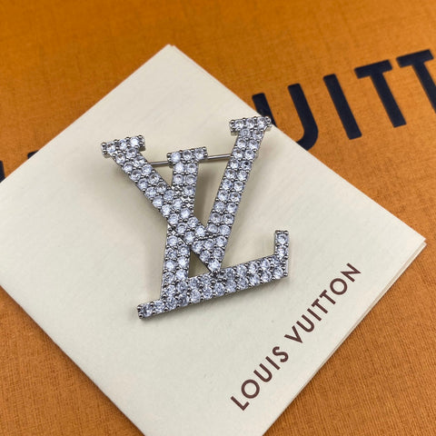 Shiny Diamond Letter Brooch