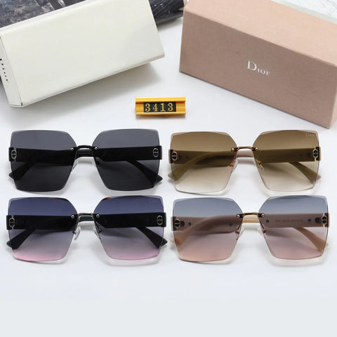 4 color double D rimless lens polarized sunglasses