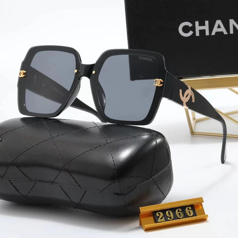 4-color fashion double C uppercase letter LOGO temple polarized sunglasses