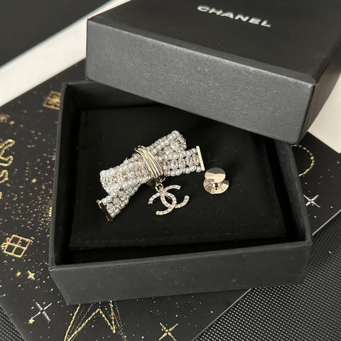 Diamond Bow Brooch