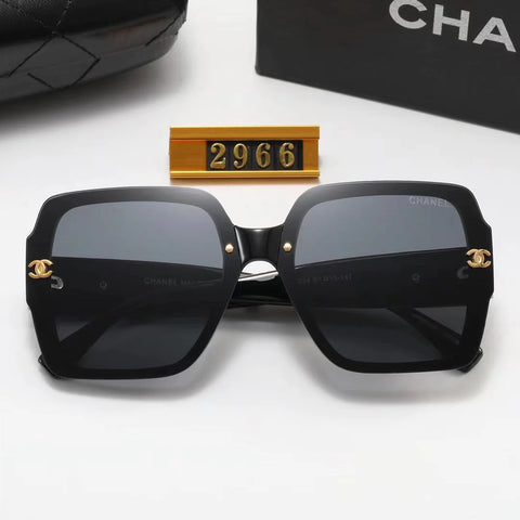 4-color fashion double C uppercase letter LOGO temple polarized sunglasses