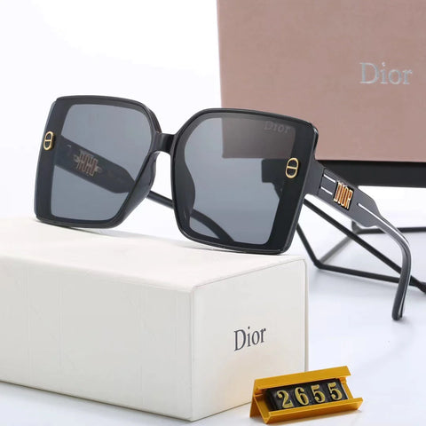 6-color fashion CD letter temple stripe sunglasses