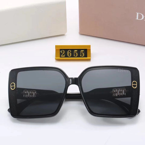 6-color fashion CD letter temple stripe sunglasses