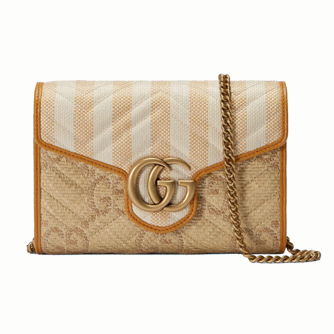 Marmont series raffia chain bag