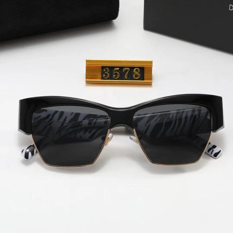 4 Colors Fashion D Letter Half Frame Sunglasses Polarized Glasses