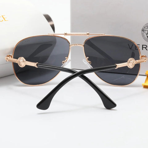 5 Colors Simple Oval Double Bridge Printed Polarized Sunglasses