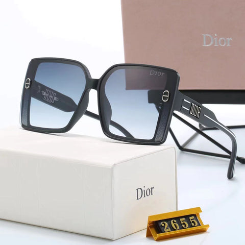 6-color fashion CD letter temple stripe sunglasses