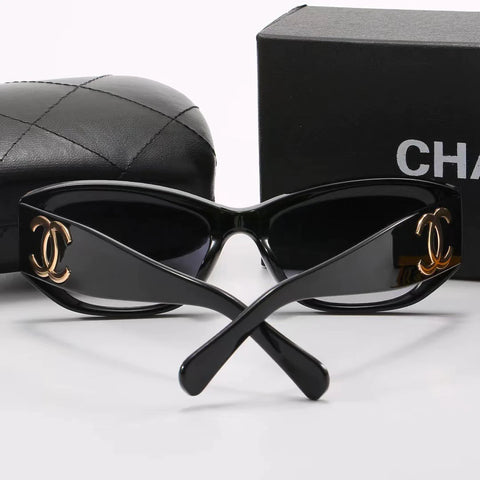 6-color stylish CC letter temple sunglasses