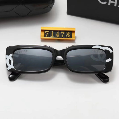 4-color fashion double C square frame polarized sunglasses