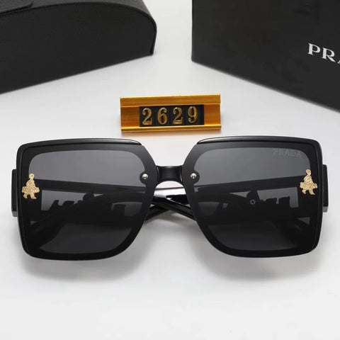 6-color human-shaped LOGO letter hollow temple polarized sunglasses