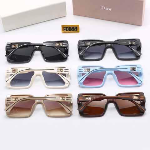 6-color fashion CD letter temple stripe sunglasses