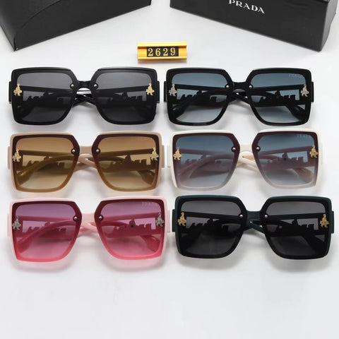 6-color human-shaped LOGO letter hollow temple polarized sunglasses