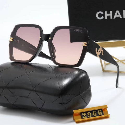 4-color fashion double C uppercase letter LOGO temple polarized sunglasses