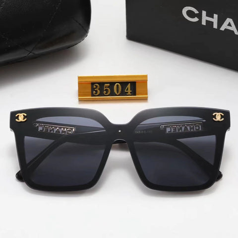 8-color fashion double C square letter printing temple polarized sunglasses