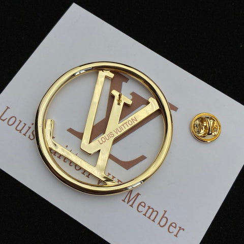 Round Monogram Letter Brooch