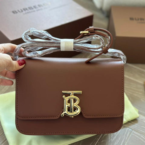 Brown Metal Buckle Tofu Bag