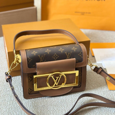 Metal Logo Leather Crossbody Bag